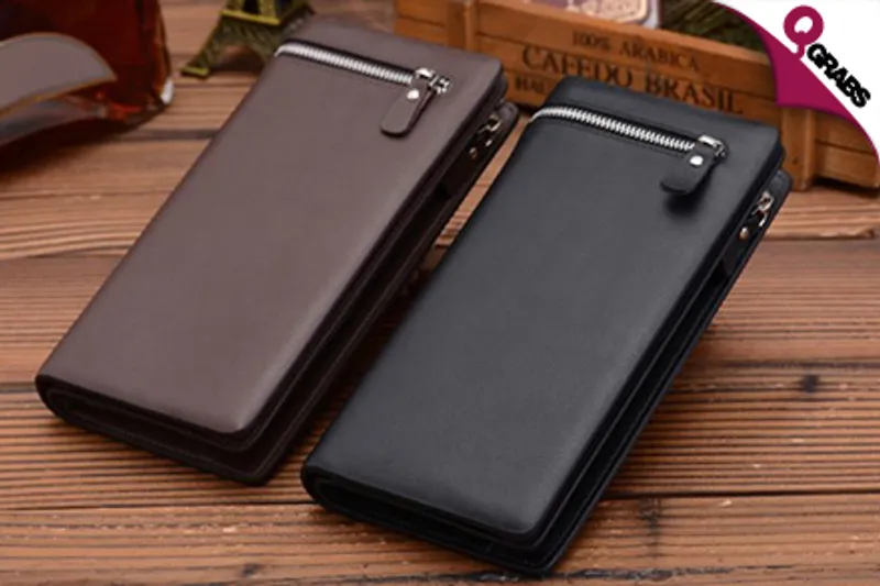 From QR49 Carry It All with a Bi-Fold PU Leather Wallet - Choose from Trendy Brown OR Classic Black! (Up to QR178 Value)